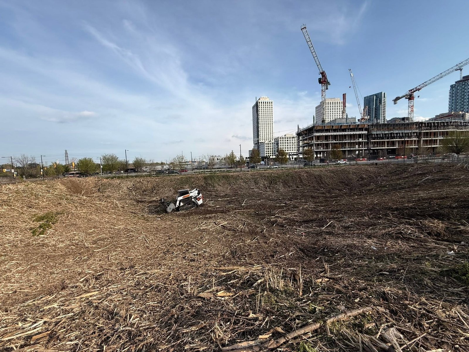Excavation work at a construction site