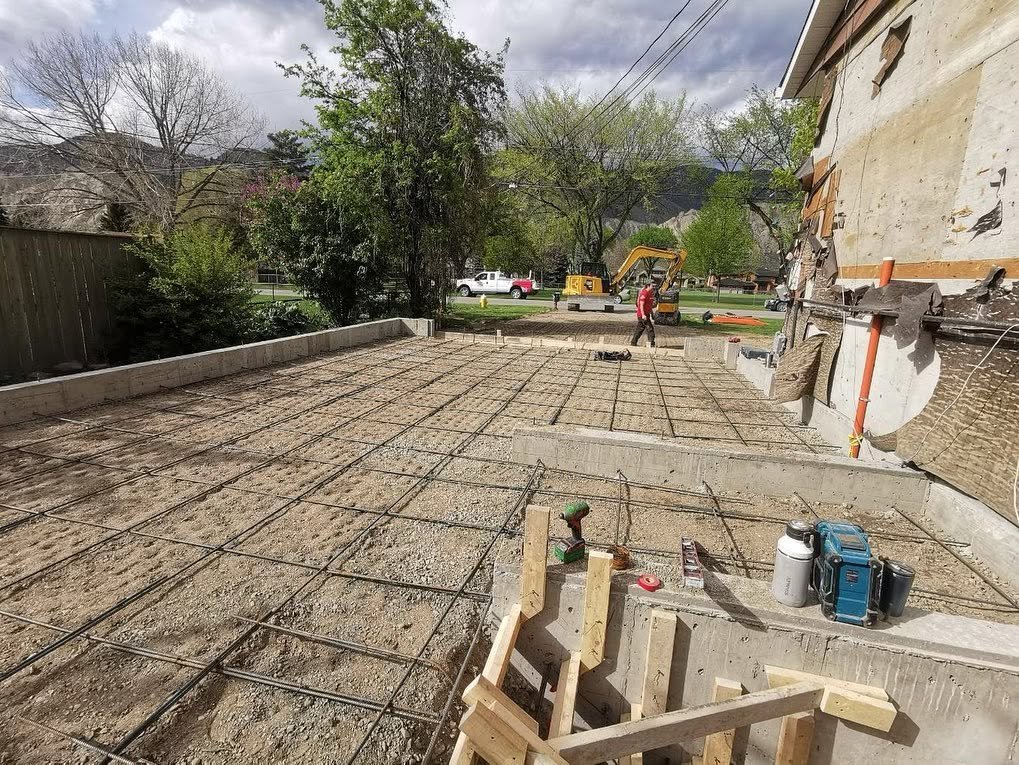 Stamped-concrete patio finishing